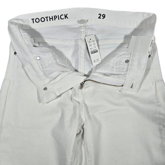 J. Crew 9" mid-rise toothpick‎ jean in white 29 NWT - Picture 4 of 11